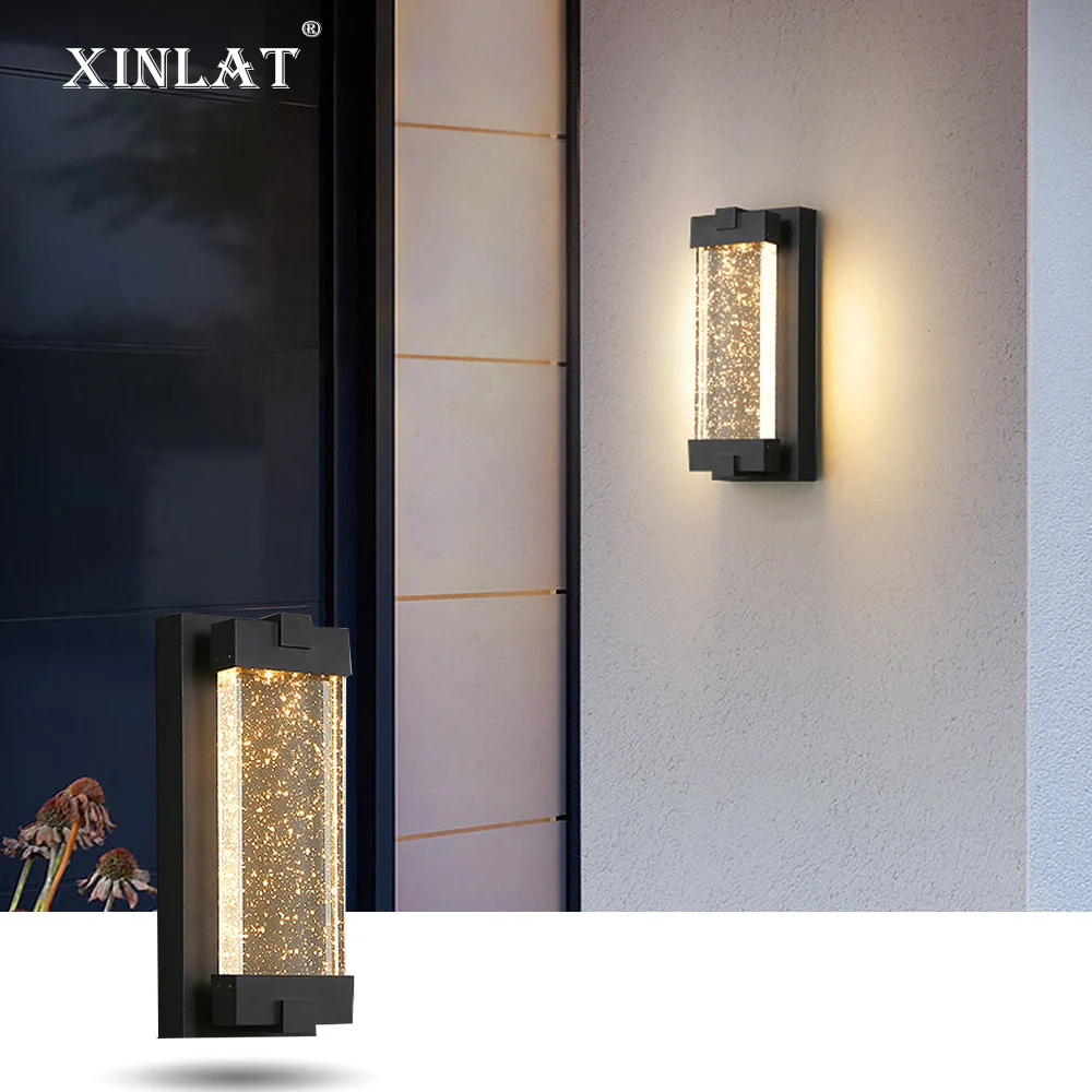 

Crystal Outdoor Wall Light Waterproof Balcony Villa Corridor Aisle Exterior Wall Light Simple Outdoor Patio Stair Lighting