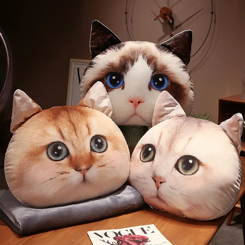 

30/40cm Simulation Cat Plush Pillow Cartoon Cute Dog Kitty Plushies Doll Anime Soft Throw Pillows Toys for Girls Boys Home Decor