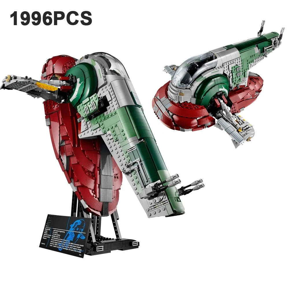 

Конструктор «Космический корабль Slave I» (1996 деталей) с 5 фигурками, игрушка-конструктор для взрослых фанатов, подарок