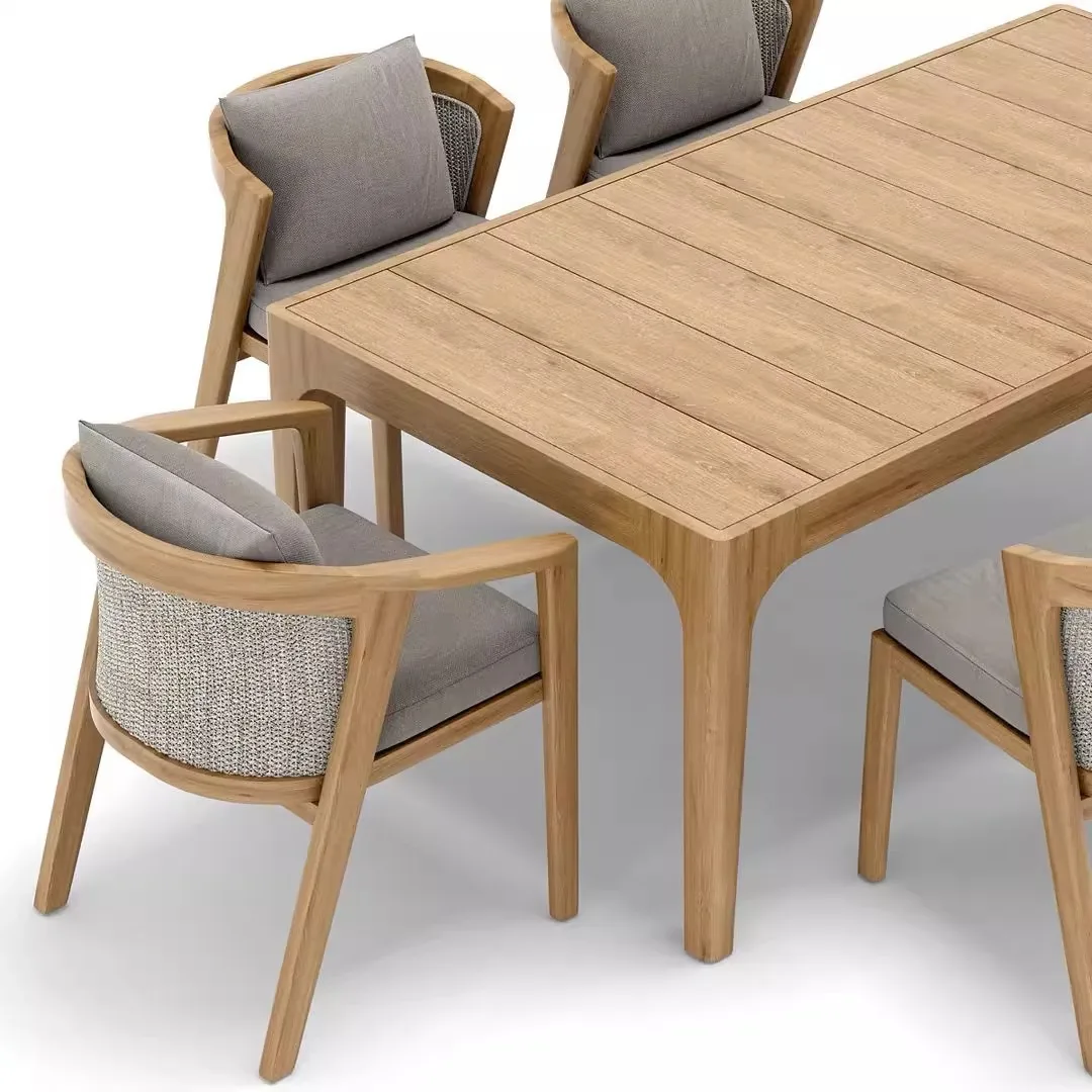

Customizable simple wood dining table and chair combination