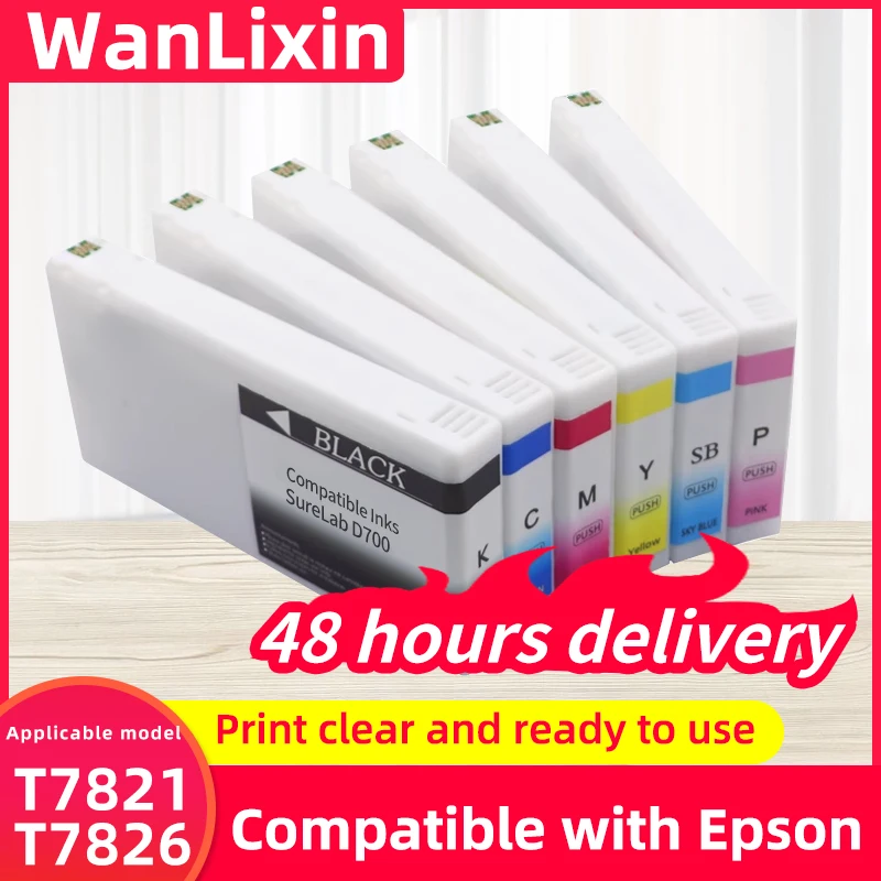 

Доступны 6 цветов T7821-T7826, картридж с чернилами, картридж с красителем, совместимый с принтером Epson SureLab D700 SL-D700, 200 мл