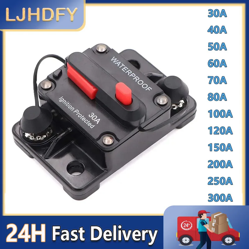 

30A-300A 12V Trolling with Manual Reset Boat Manual Power Protect for Audio Car 48VDC Waterproof