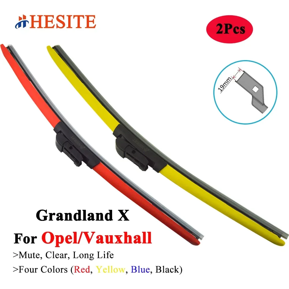 

HESITE Colorful Car Wiper Blades For Opel Vauxhall Grandland X SUV A18 2017 2018 2019 2020 2021 2022 Red Blue Windshield Brushes