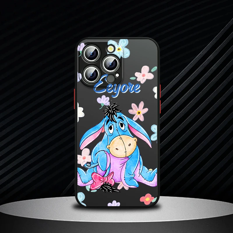 Disney Pooh Bear Eeyore Anime For Apple iPhone 16 15 14 13 12 11 Pro Max mini XS XR X 8 7 6 Plus Frosted Translucent Phone Case