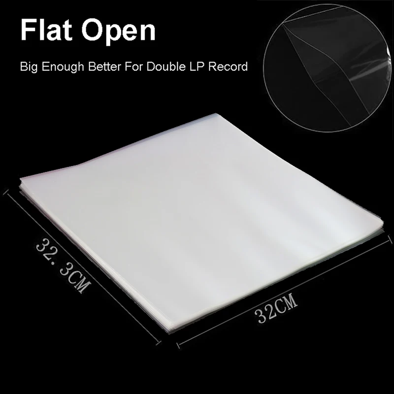12 inch OPP Gel Opname Beschermhoes voor Draaitafel Speler LP Vinyl Record Zelfklevende Records Tas 32.3 cm * 32 cm 50 STKS