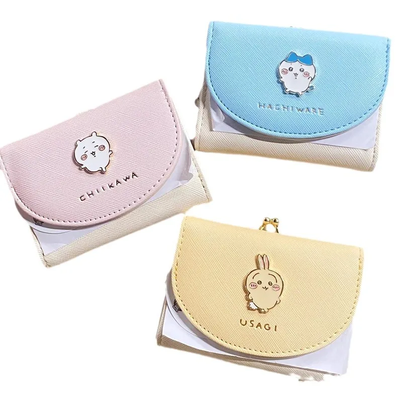 Chiikawa Coin Purses Short Card Holder Usagi Cute Wallet Hachiware Coin Pouch Kawaii Clutch Bags