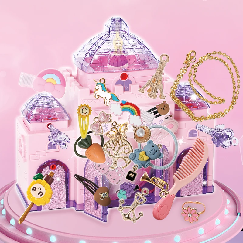 2in1 الأميرة ماجيك Casle مع مفاتيح القفل ثلاثية الأبعاد آلة لصق ملصق يدوي الصنع صانع حفلة الحرفية الحرفية لعب لفتاة هدية الكريسماس #5