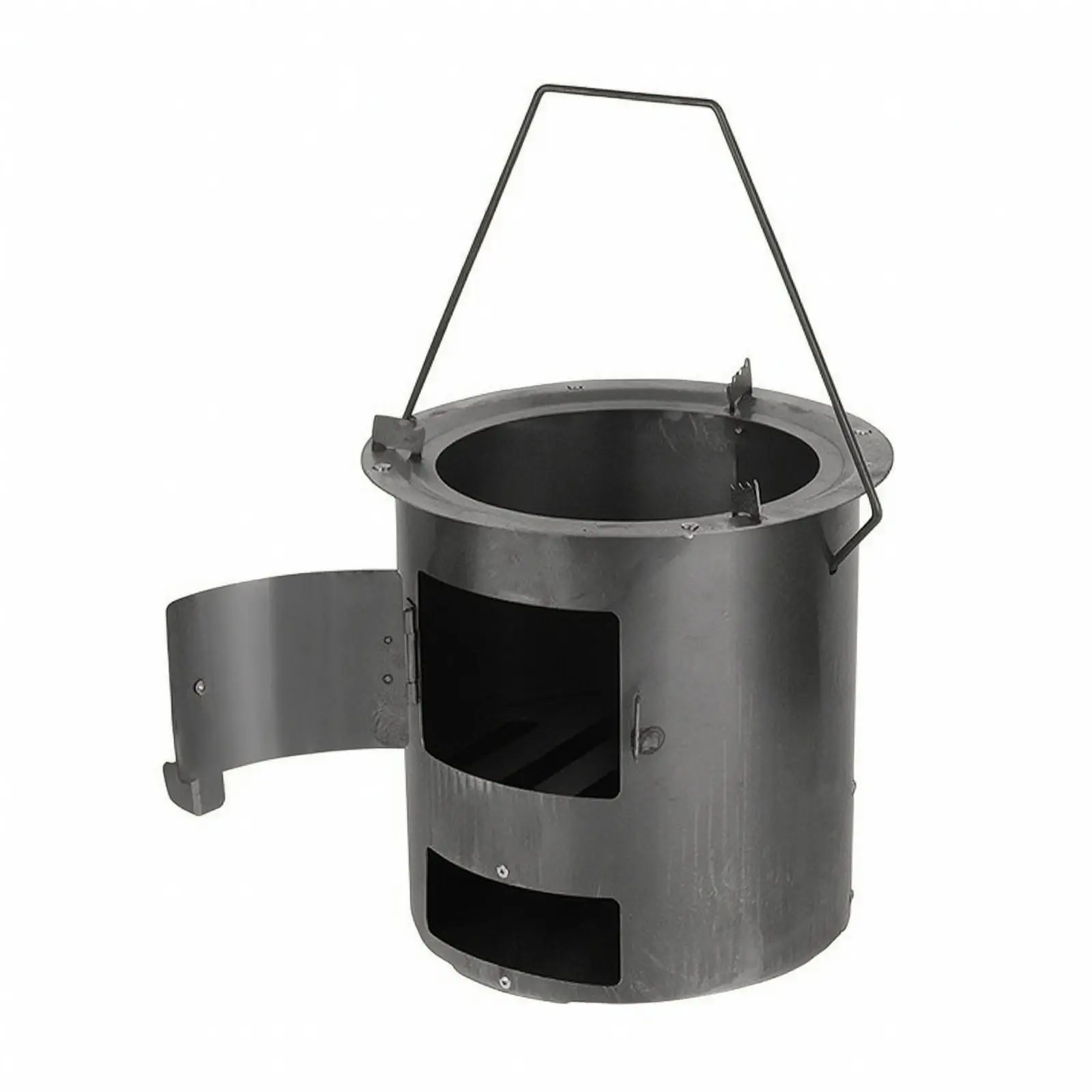 Compact Camping Stove for Outdoor Cooking with Carrying Handle Steel Wood Burner for Backpacking Picnic