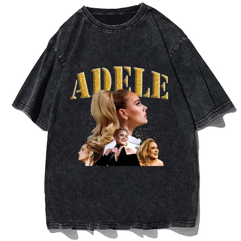 Streetwear Adele The World Tour Shirt Music Tour Gifts for Fan Rapper T-Shirt Summer Oversize Cotton Tee Men Short Sleeve Tshirt