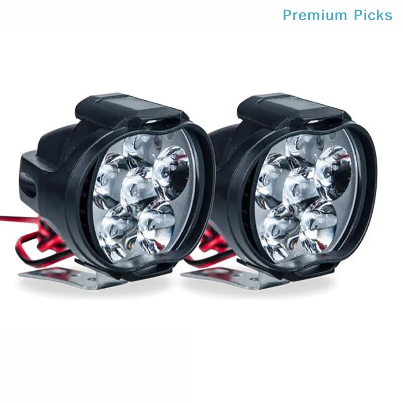 portable1 LED Motorcycle Headlight White Super Bright 6 LED Work Spotlight