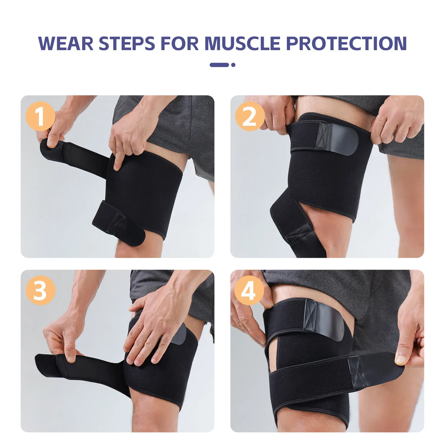 1PC Large Thigh Support Bracket, Adjustable Straps Thigh Cover For Groin And Limb Support, Adhesive Large Velcro Secure Stable