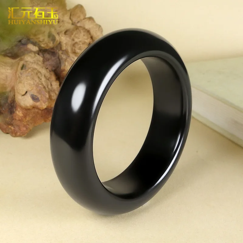 

Natural Nephrite Black Jade Bangle Women Certified Jewelry Genuine Chinese Hetian Jade Round Bangles For Girlfriend Mom Gifts