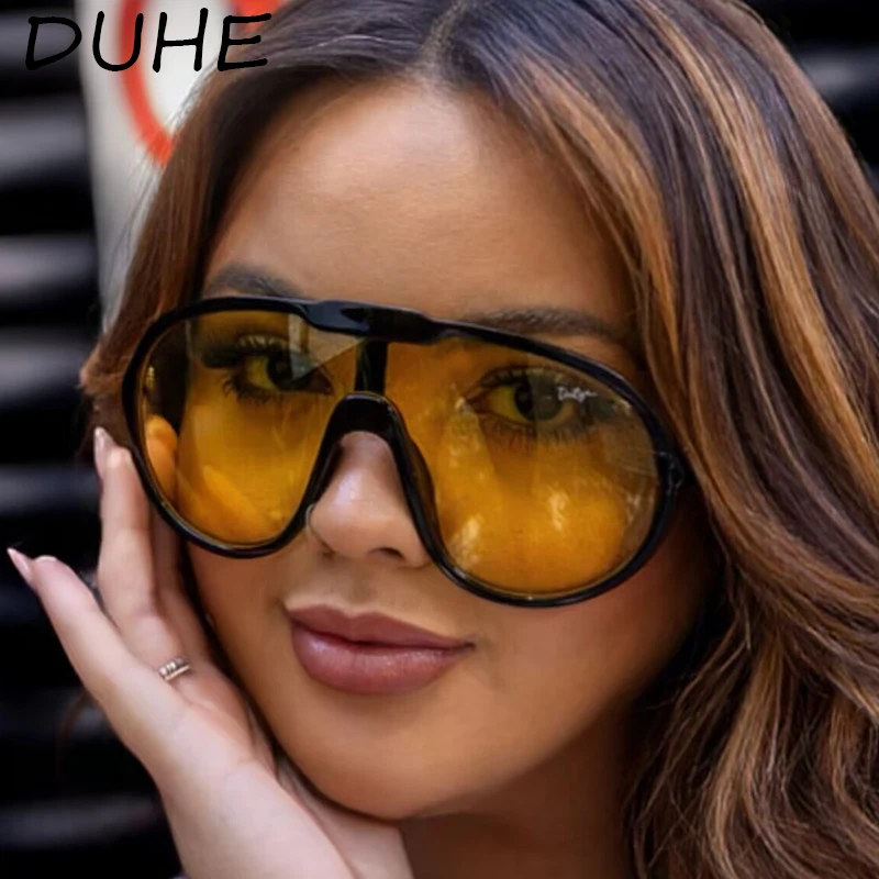 New oversized frame one-piece sunglasses, fashionable and exaggerated personality sunglasses, outdoor cycling anti-UV sunglasses