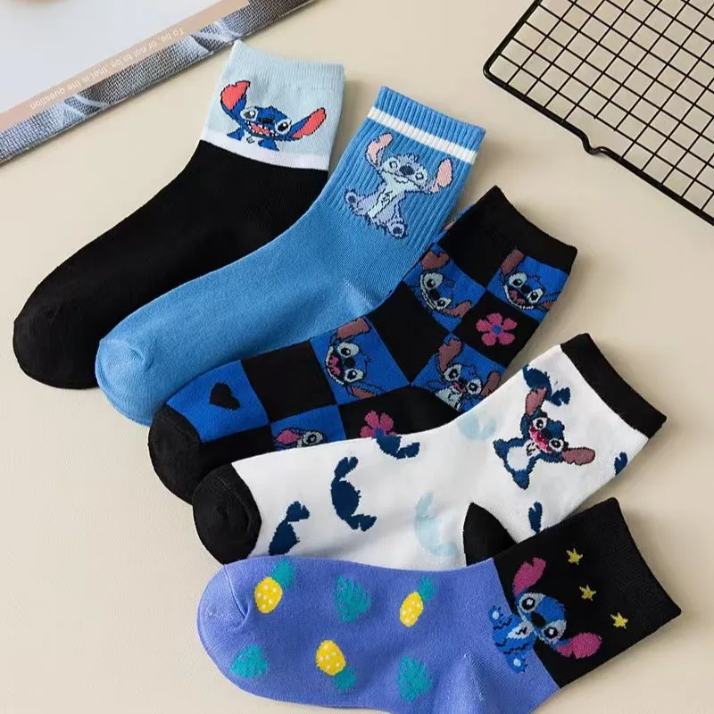 Lilo & Stitch New Mid-Calf Socks for Women Cute Cartoon Anime Socks