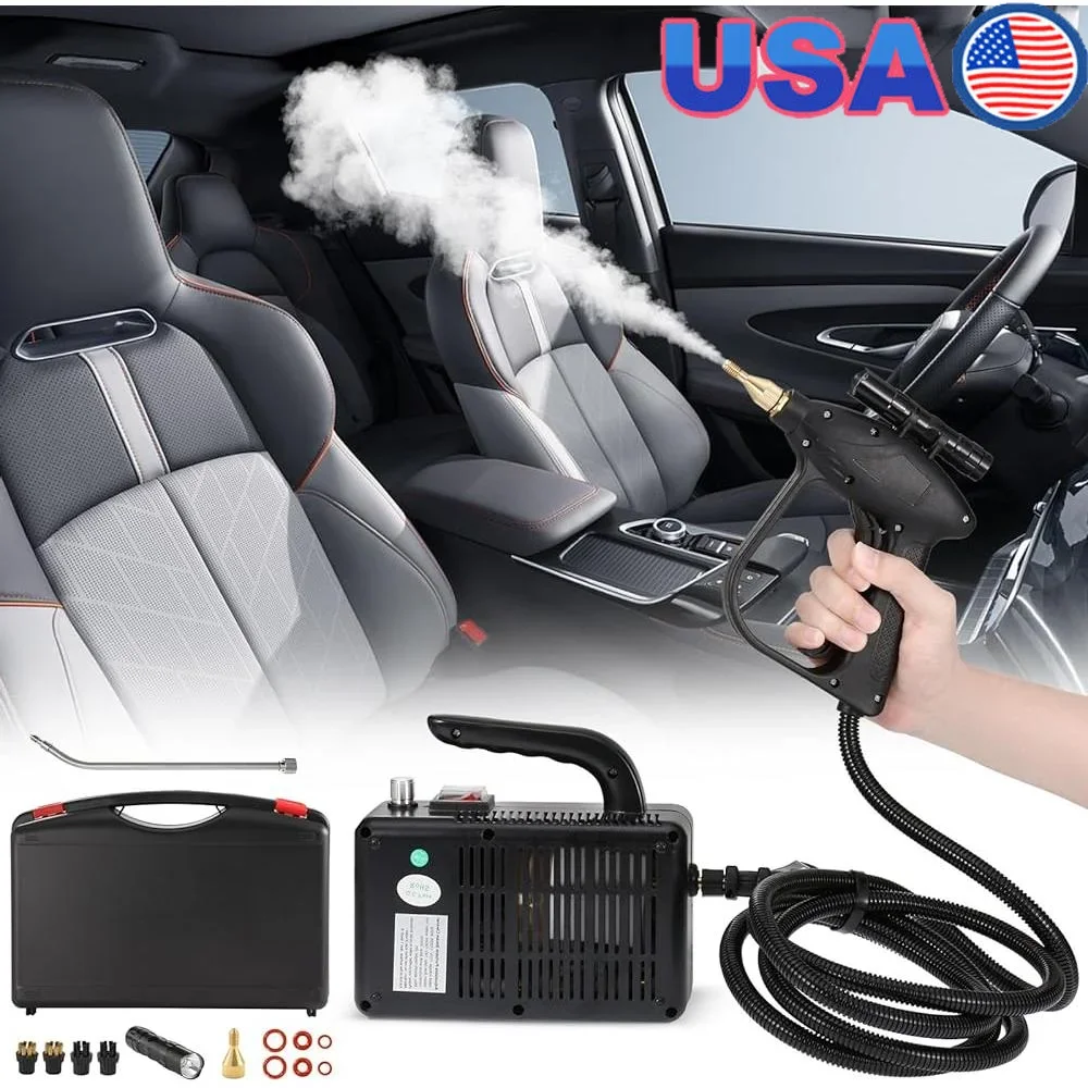 High Pressure Handheld Steam Cleaner Portable Electric Steamer Home Car Cleaning Machine with Extension Tube and Brushes