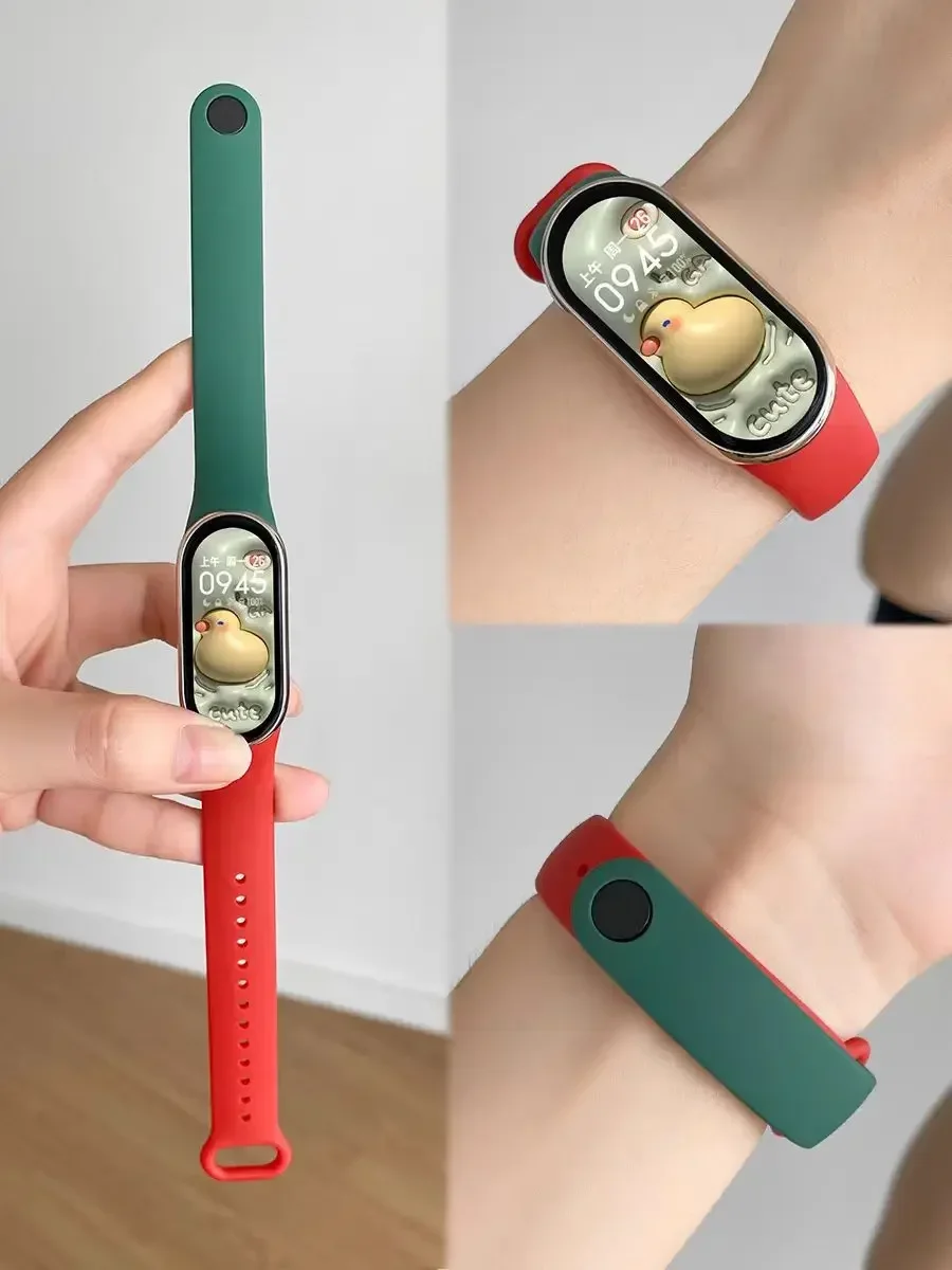 حزام سيليكون لشاومي Mi Band 10 9 8 حزام NFC الرياضة المطاط سوارpulseira Correas Xiaomi الذكية الفرقة 10 9 8 اكسسوارات