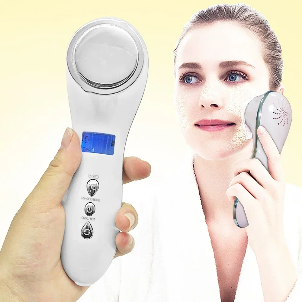 Junyako Beauty Instrument Massage Ion Skin Toning Machine Hot and Cold Vibration Lifting Visage Beauty Device Facial Massager