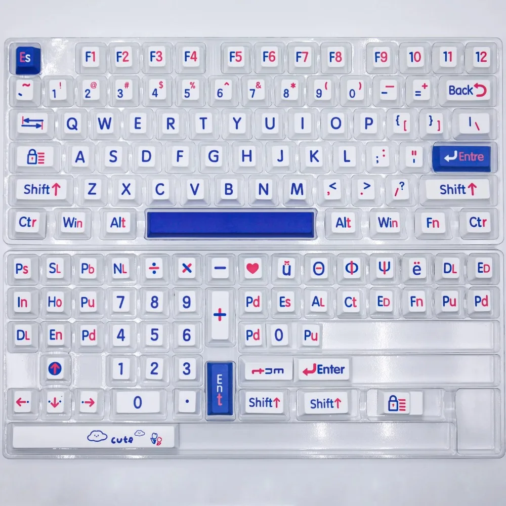 Imagem -06 - Echome-pbt Custom Grande Letter Keyboard Cap Grupo Klein Blue Keycap Cherry Profile Gaming Keycap para Teclado Mecânico 125key