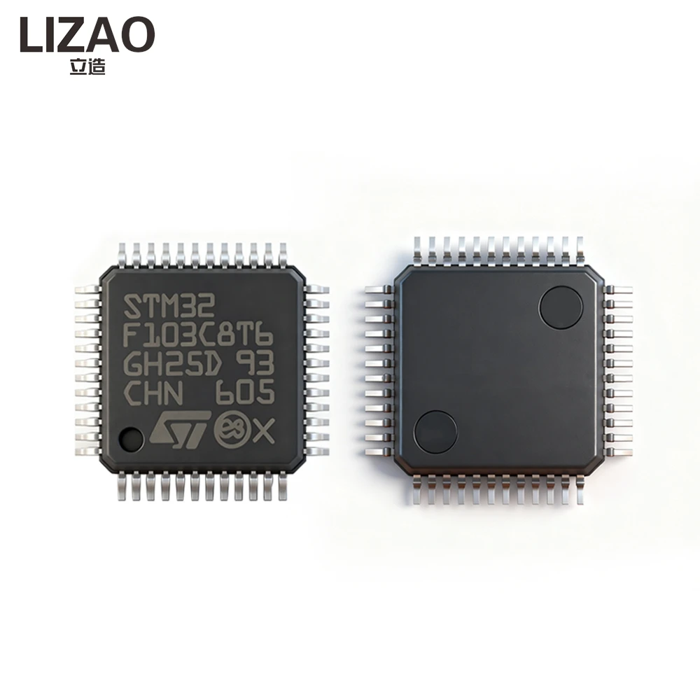 LIZAO 1/5/10 PCS STM32F103C8T6 LQFP-48 MCU 32-bit ARM Cortex M3 RISC 64KB Flash 2.5V/3.3V 48-Pin LQFP Chip IC