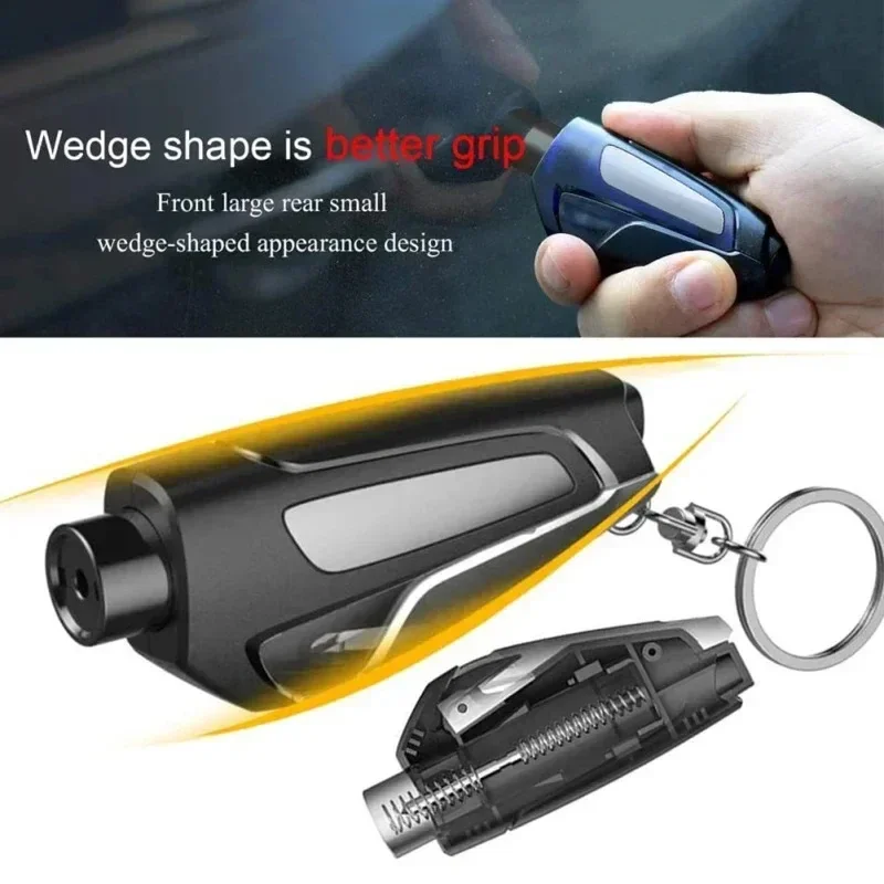Keychain Car Safety Hammer Serves As Portable Window Breaker and Emergency Escape Tool Sharp Alloy Smashes Tempered Auto Glass
