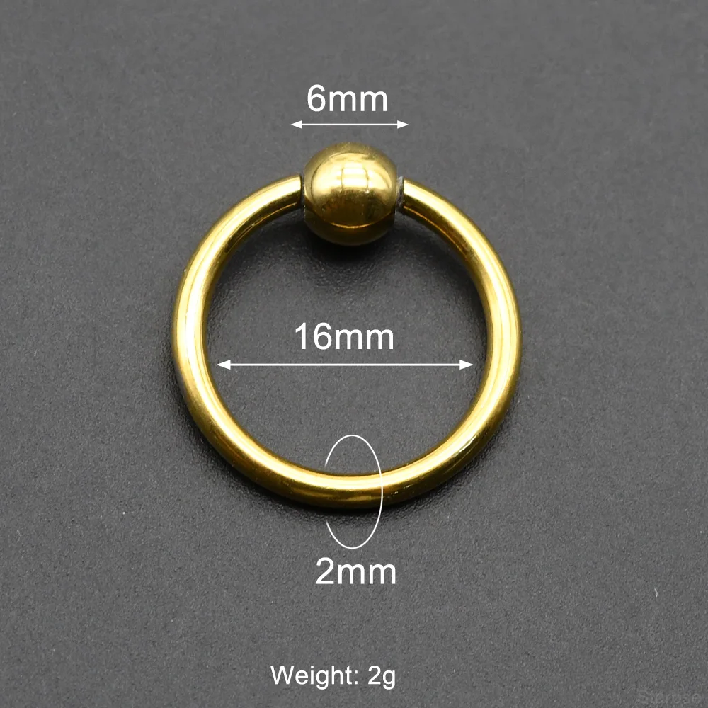Large Gauges Stainless Steel Captive Spring Bead Rings, 1Pc