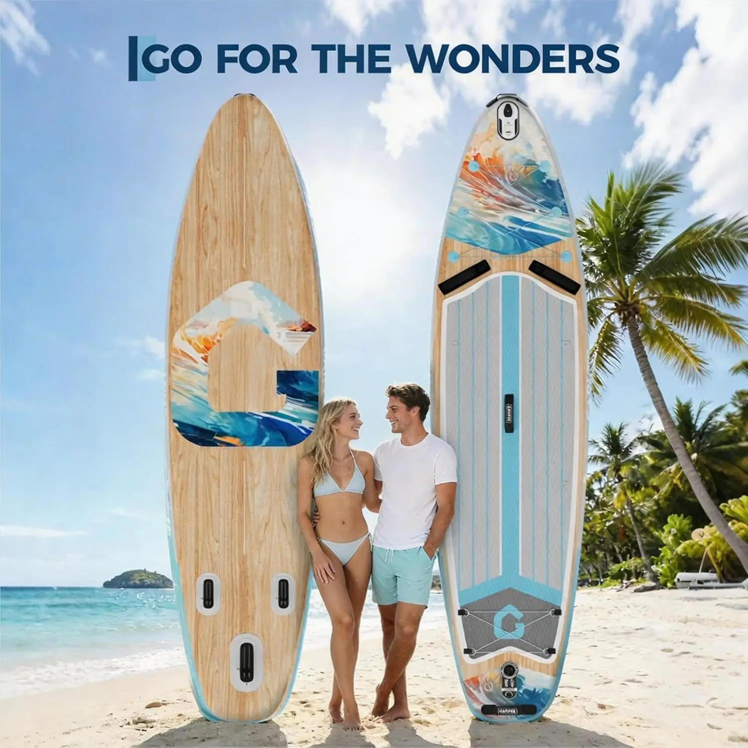 Inflatable Stand Up Paddle Board with Complete SUP Accessories, 450LB Weight Capacity Wide Stable Design for Adults & Beginners,