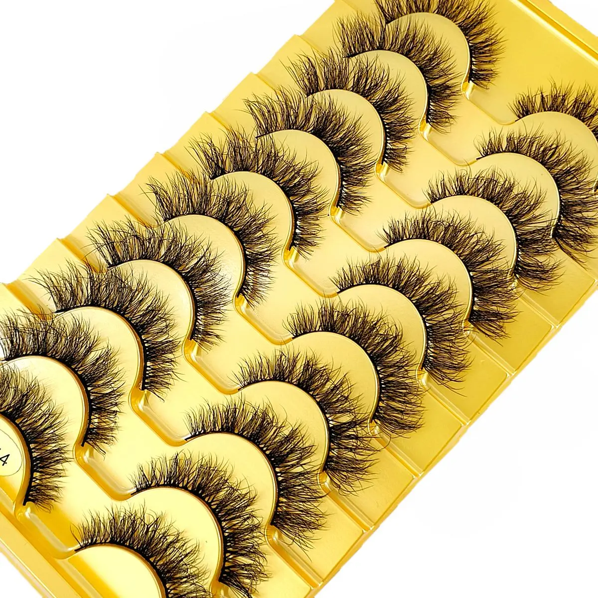 HBZGTLAD 10쌍 인조 속눈썹 캣아이 풍성한 인조 밍크 속눈썹 가벼운 속눈썹 드라마틱하고 길고 풍성한 밍크 인조 속눈썹