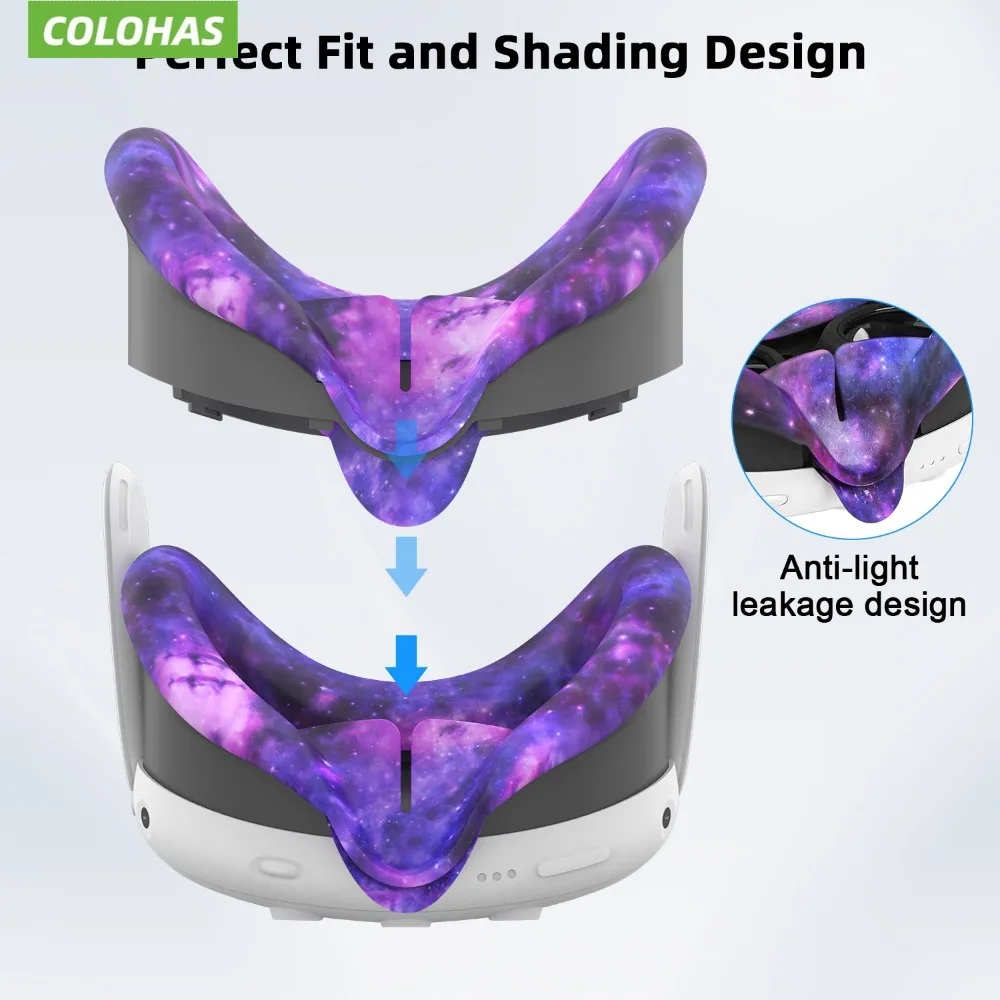 Colohas Silicone Protective Shell Case for Meta Quest 3 VR Headset Head Face Cover Eye Pad Handle Grip for MQ Meta Quest 3 Case