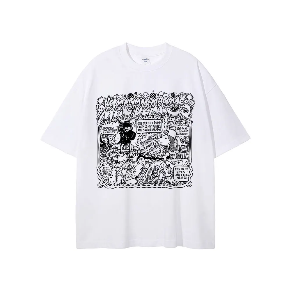 

Mac Demarco Funny Meme T-shirt Singer Cartoon Style Print T Shirts Summer Men Women Casual Cotton Vintage Short Sleeve T-Shirts