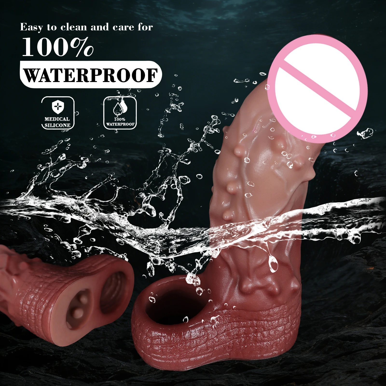 Sex Toys For Male Soft Silicone Penis Sleeve Spike Extended Enlargement Time Delay Cock Cover Real Ejaculation Cock Men Extender view 5