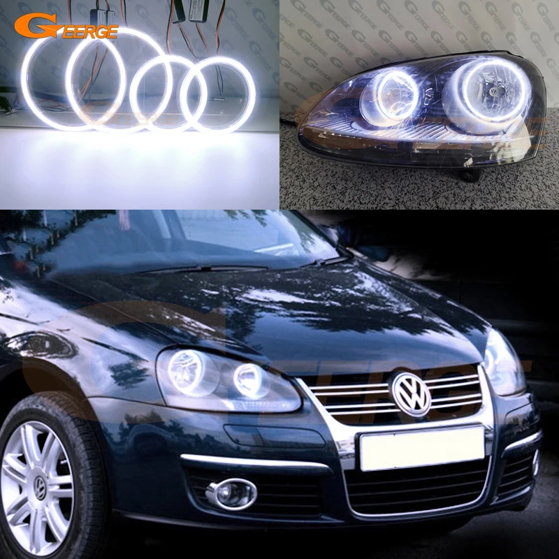 

Geerge For Volkswagen VW Golf V 5 MK5 Rabbit Jetta GTI R32 Ultra Bright COB Led Angel Eyes Kit Halo Rings Day Light