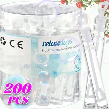 하트 버블 튜브 비누 병, 거품 비누 병 지팡이, 빈 튜브, 생일 파티, 어린이 선물 샤워, 도매, 10 개, 200 개
