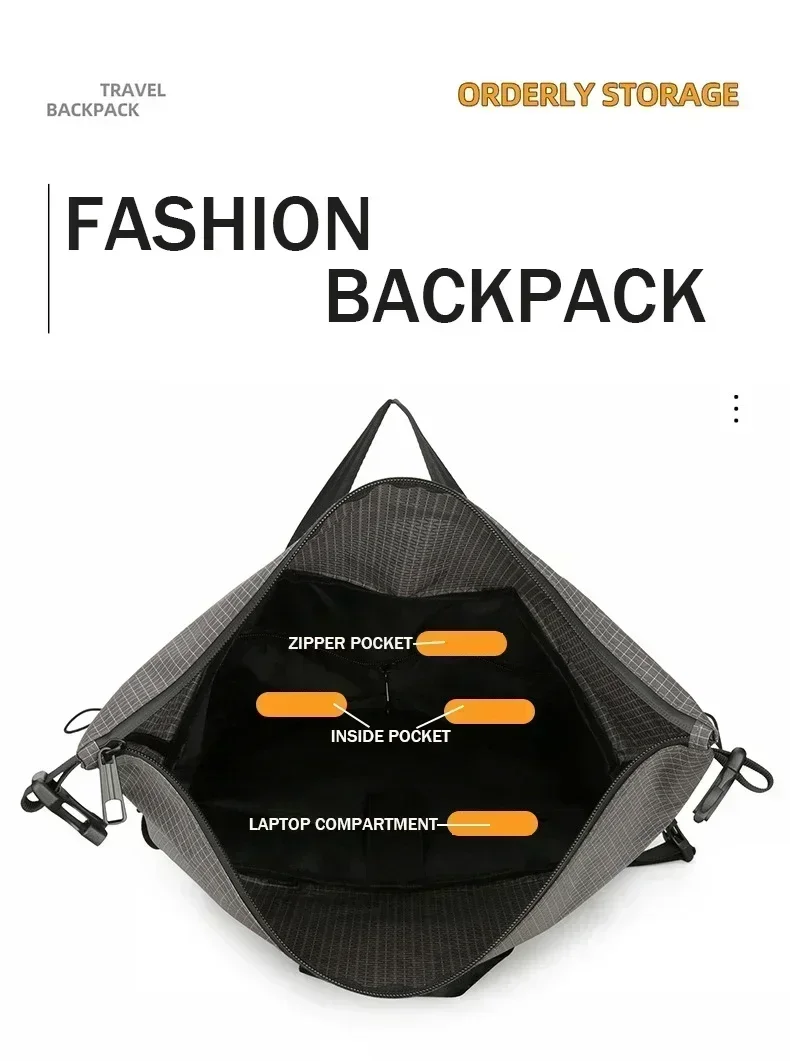 Sports Backpack Travel Backpack Suitable for 15.6-inch Waterproof Nylon Foldable Pack Large Capacity School Bag Mochilas Сумка