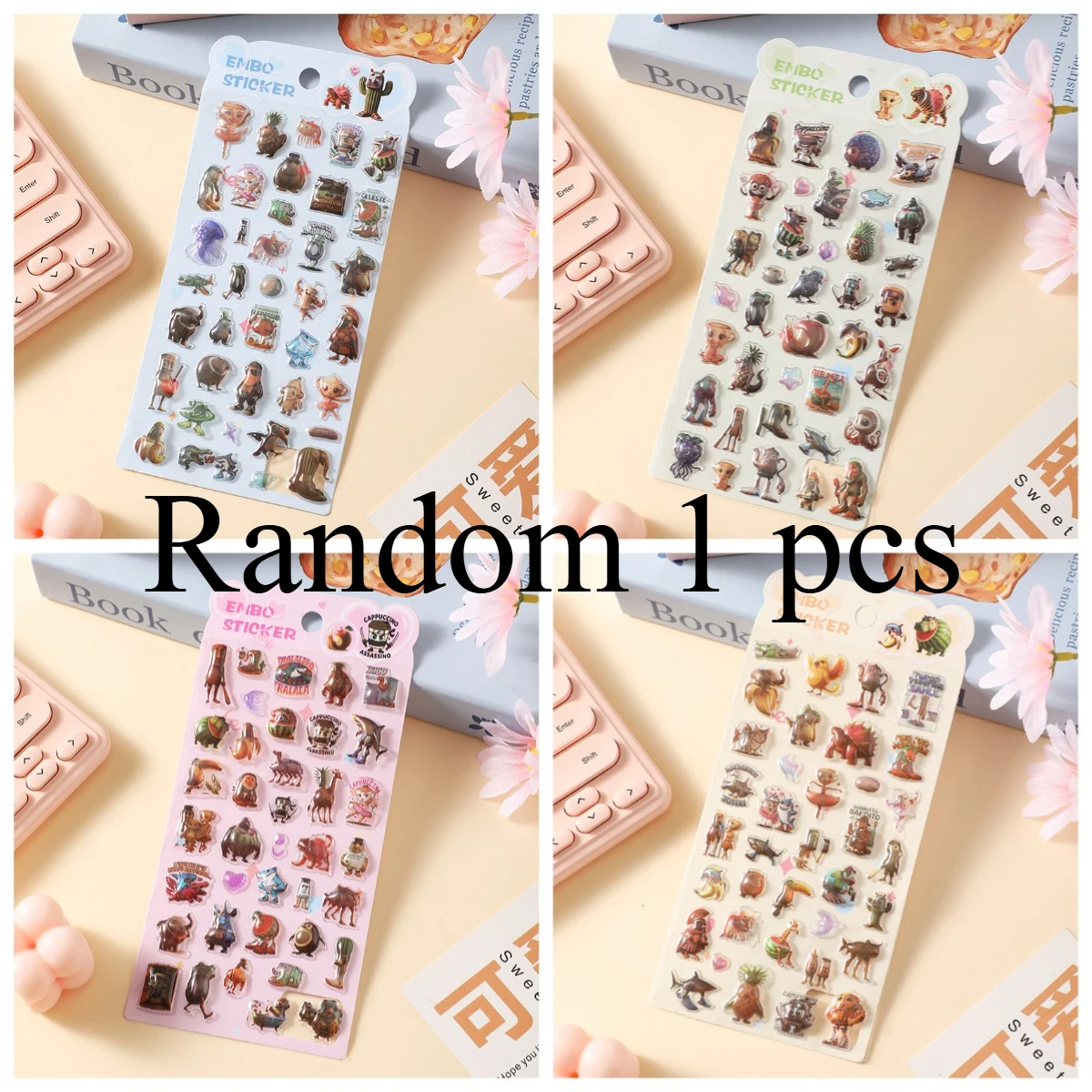 Q1/4p 3D ملصقات الماس الكلاسيكية من الجبال والأنهار مع موضوع الرسوم المتحركة، ختم قطرة بونبون PVC، DIY