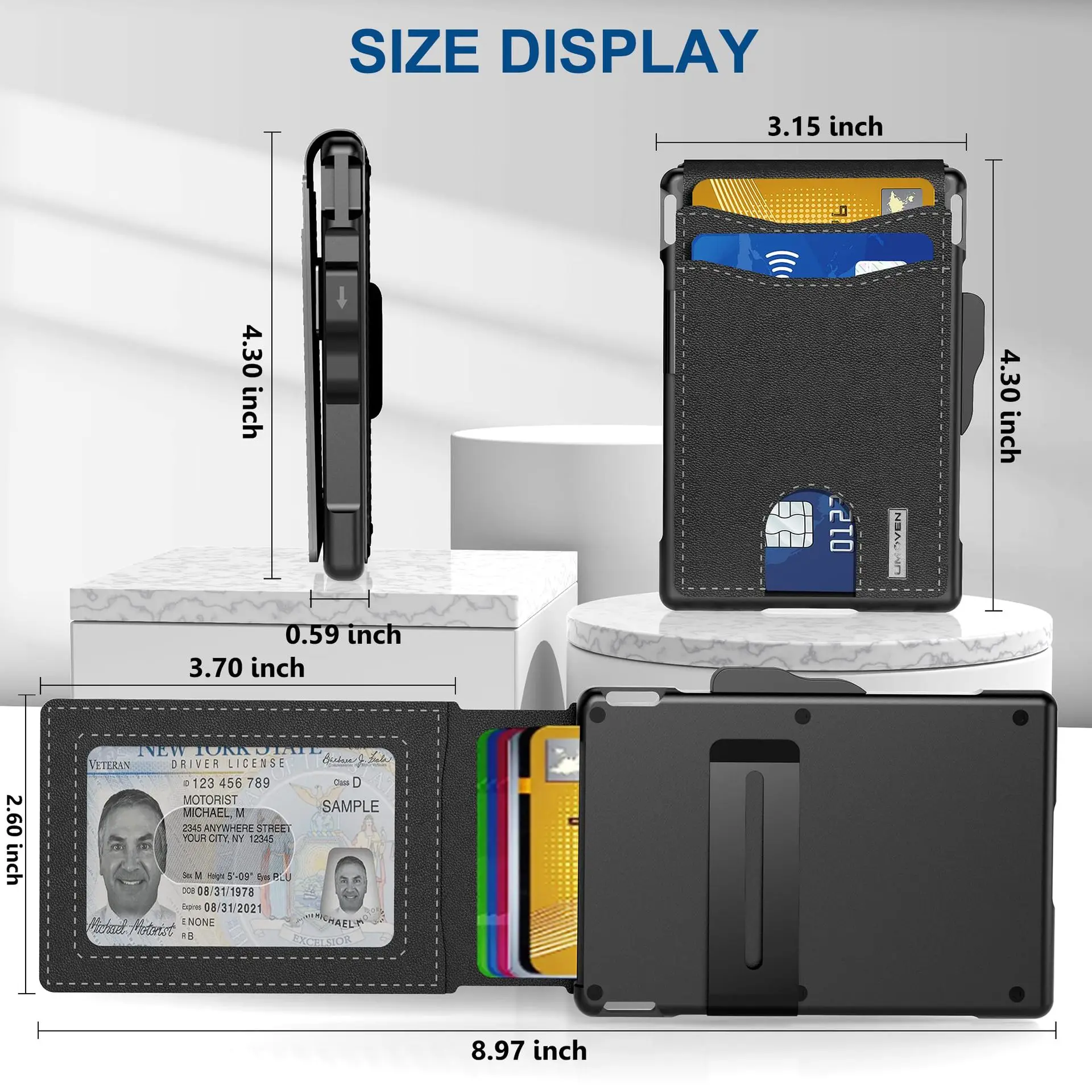 

Men's Leather Wallet - RFID Anti-Theft Slim ID Credit Card Holder, Fashion Durable Money Bag Case