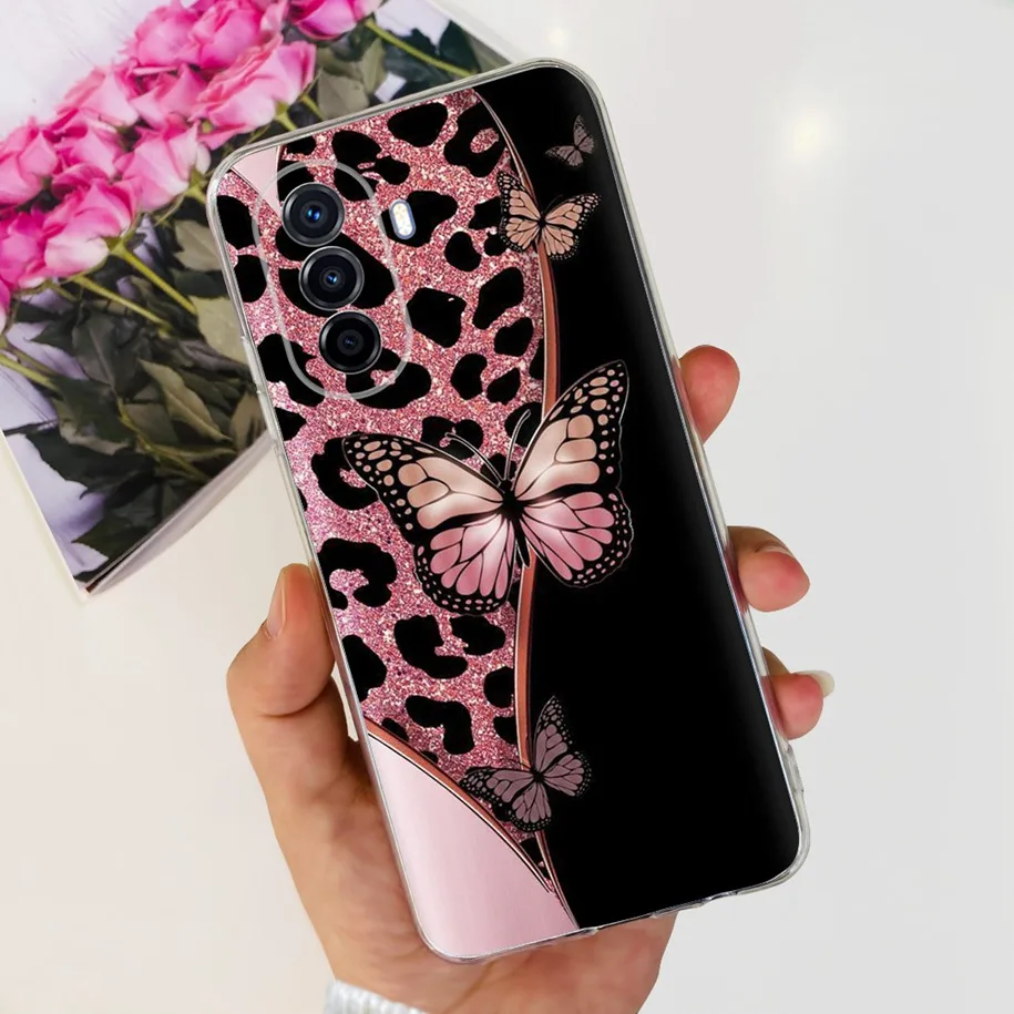 For Huawei Nova Y70 Case Nova Y70 Plus Cover Lovely Flower Shockproof Clear Silicone Soft Bumper For Huawei Nova Y71 Y 70 Fundas