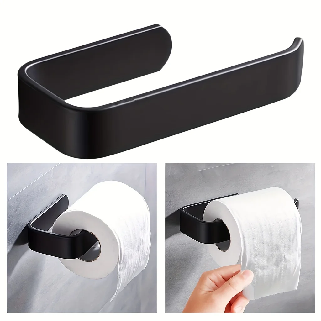 Wandmontierter Toilettenpapierhalter, Ohne Bohren, Handtuchrollenhalter, Badezimmer-Handtuchhalter, Badezimmerzubehör