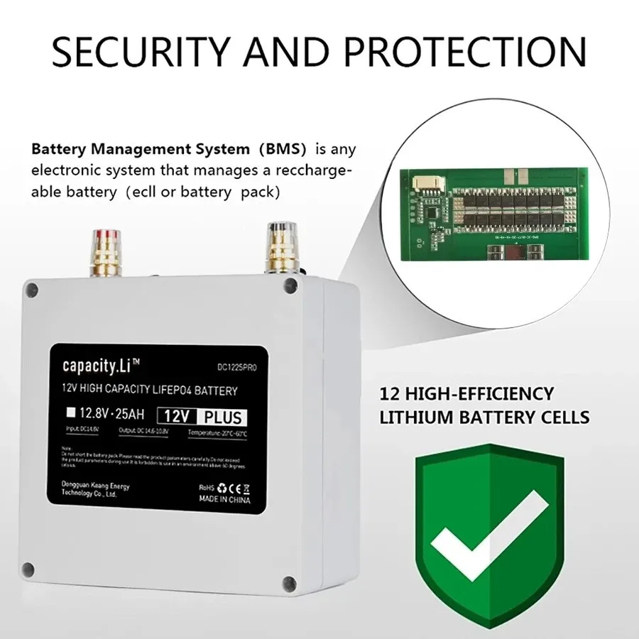 Imagem -06 - Bateria de Lítio Recarregável Bateria de Ferro 30ah Bms Portátil ao ar Livre de Carregamento Enviar 5a Carregador 12v25ah Lifepo4