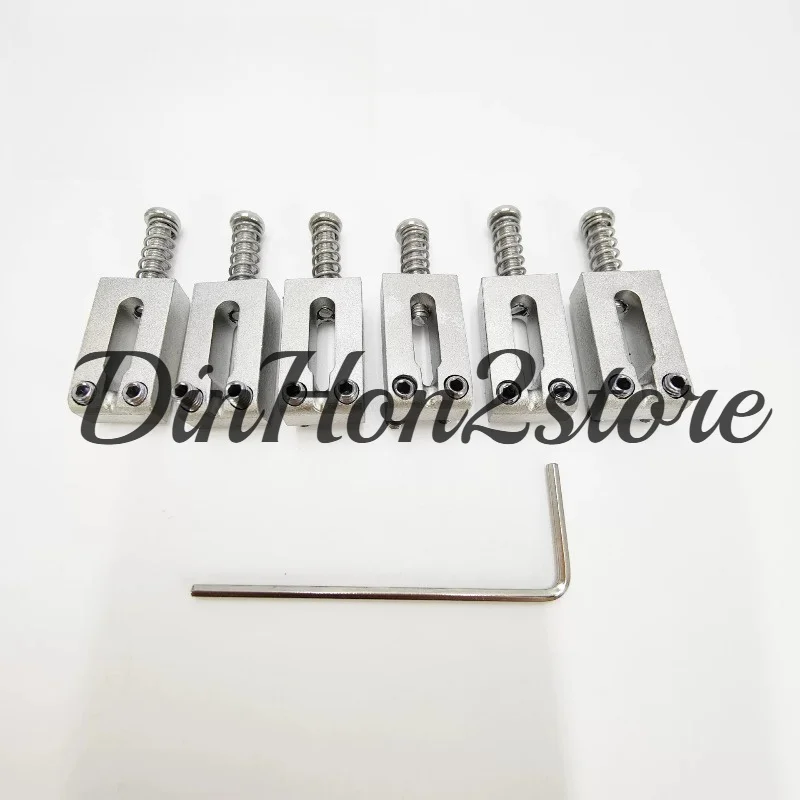 6 pcs/set of high-end stainless steel 6-string electric guitar bridge piano code string code 10.5MM string pressing block bridge