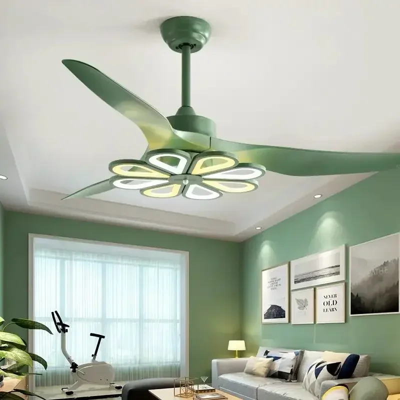 52-Inch Frequency Conversion Lights Living Dining Room Fan-Style Ceiling Lamp Nordic Simple Wind Elect