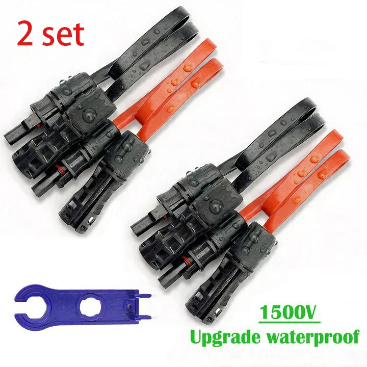 JMUYTOP Flaches Solarpanel-Verlängerungskabel 12/10 AWG 4/6 mm2, wasserdichte Steckverbinder für Wohnmobil, Photovoltaik, Hausbalkon, Durchgangskabel