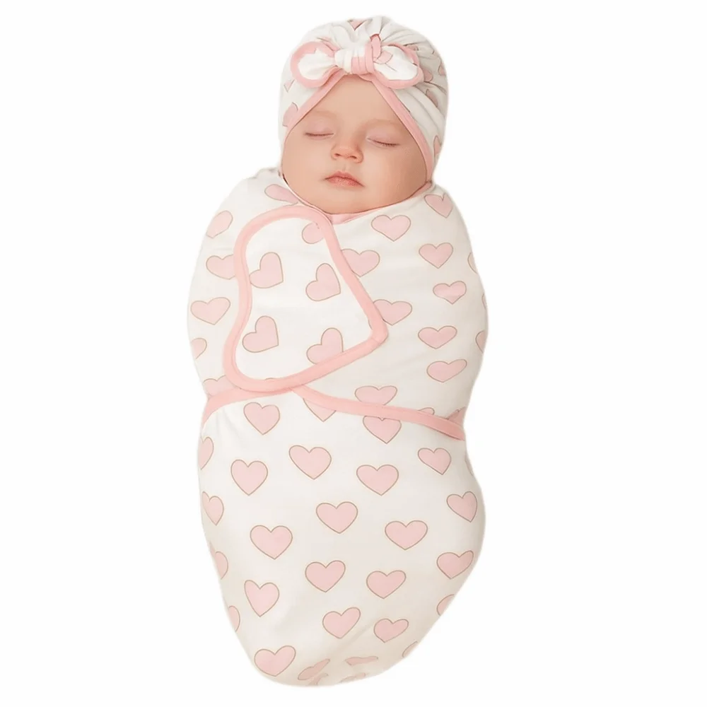 Bowknot Blanket Hat Set Soft Fabric Lightweight Material Newborn Photography Blanket Flower Breathable Infant Swaddle Blanket