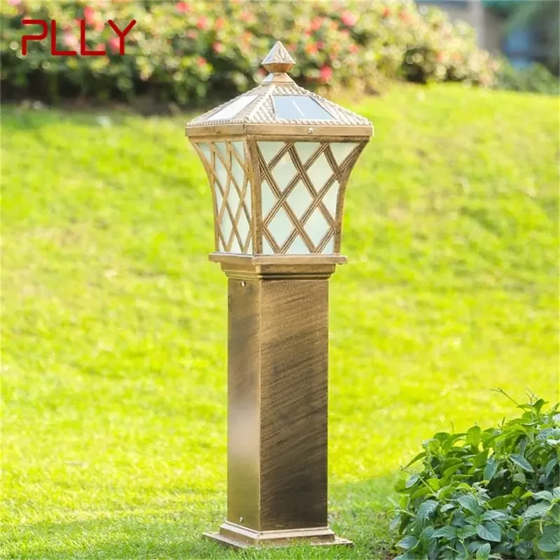 PLLY Solar-Rasenleuchte für den Außenbereich, Retro-Gartenlampe, LED, wasserdicht, dekorativ für den Innenhof