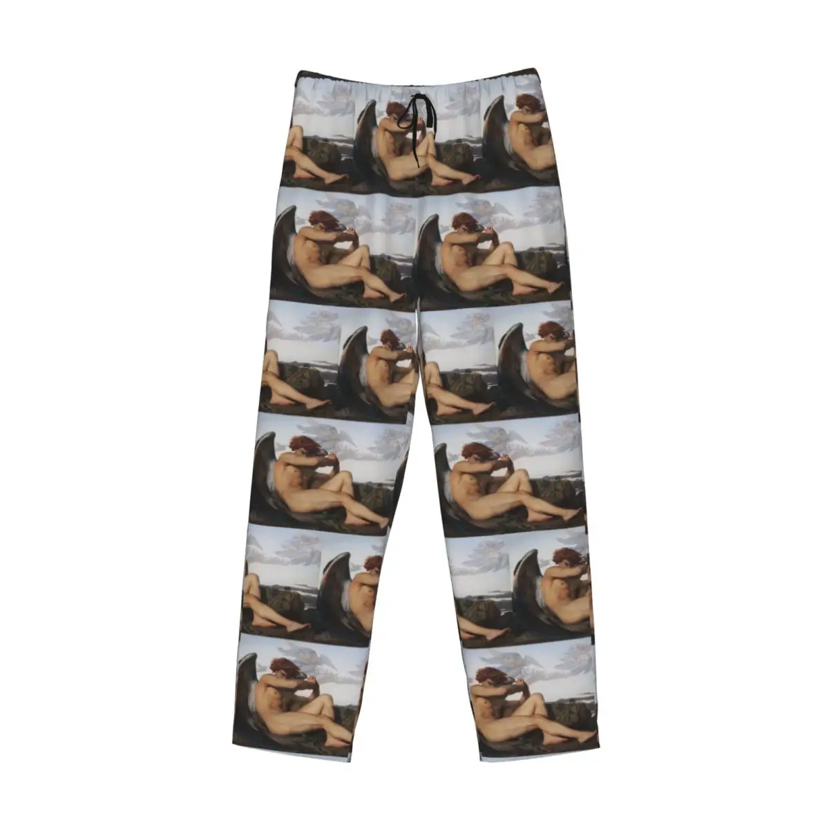 Custom Fallen Angel By Alexandre Cabanel Pajama Pants Men Sleepwear Sleep Lounge Bottoms with Pockets