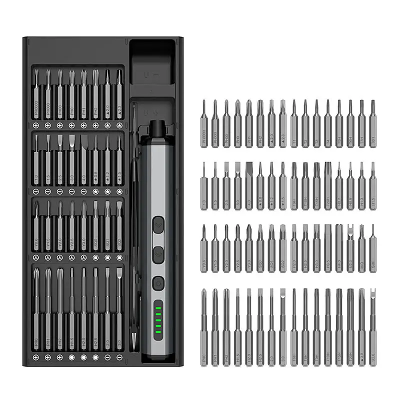 

68 in 1 Cordless Electric Screwdriver Precision Repair Tool Kit Magnetic Screwdriver Set for Laptop Camera Watch Electronics DIY
