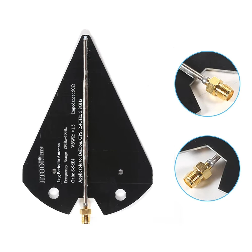 HT5 Log Periodic Antenna 1.3-10GHz 6-9dBi SMA for GPS/2.4G/5.8G Spectrum Analyzer Direction Finding