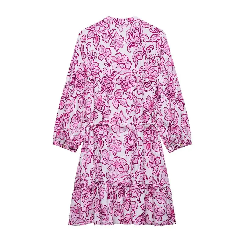 Summer 2025 New Arrival Women's V-ne Floral Print  Dr Design Sense Flower Print Commute Sle Seven Sve Length