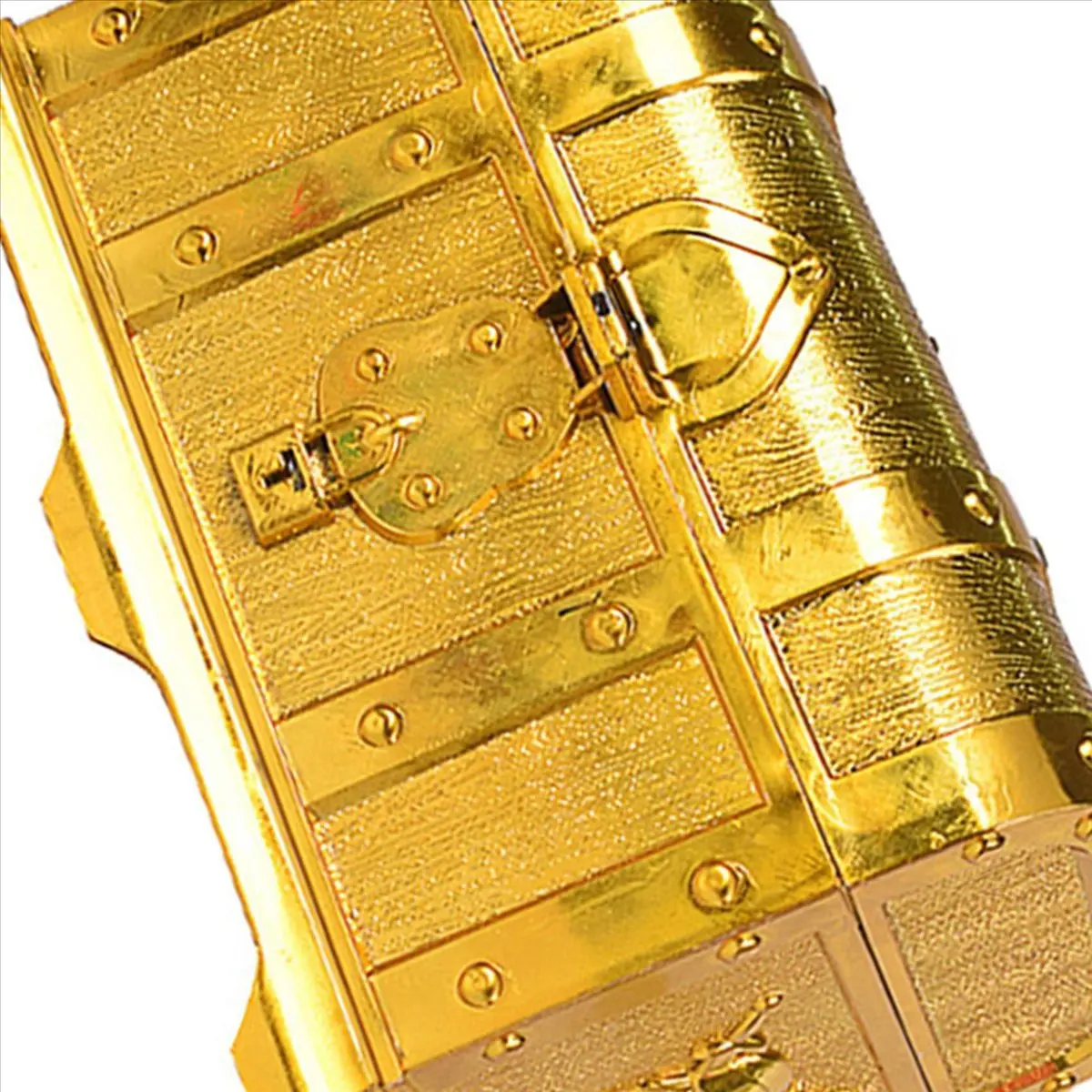 

*X07A 4X Pirate Treasure Chest Decorative Treasure Chest Keepsake Jewelry Box Plastic Toy Large Size Electroplating Gold