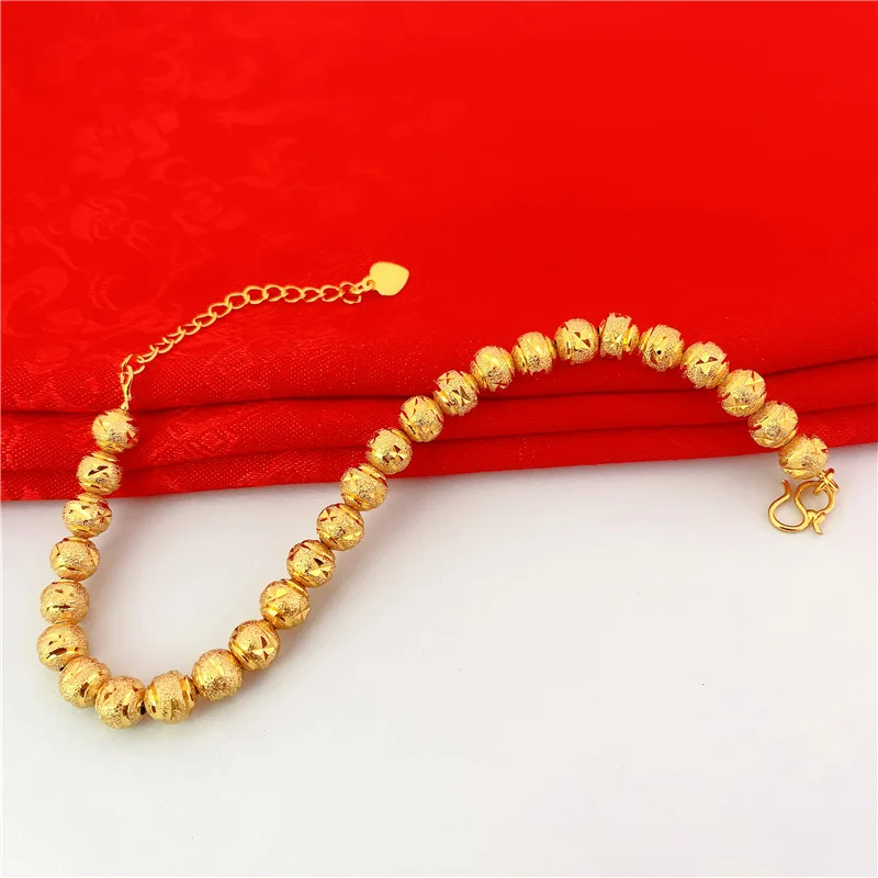 Gold Plated Sand Beads Bracelet Women Jewelry Never Fade Imitation Gold Beating Coins Accessories Fashion Vietnam Hand In Hand