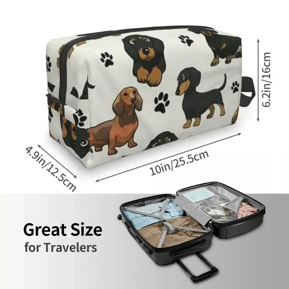 Dachshund Dog Toiletry Bag for Women Badger Sausage the Wiener Puppy Makeup Cosmetic Organizer Lady Beauty Storage Dopp Kit Case